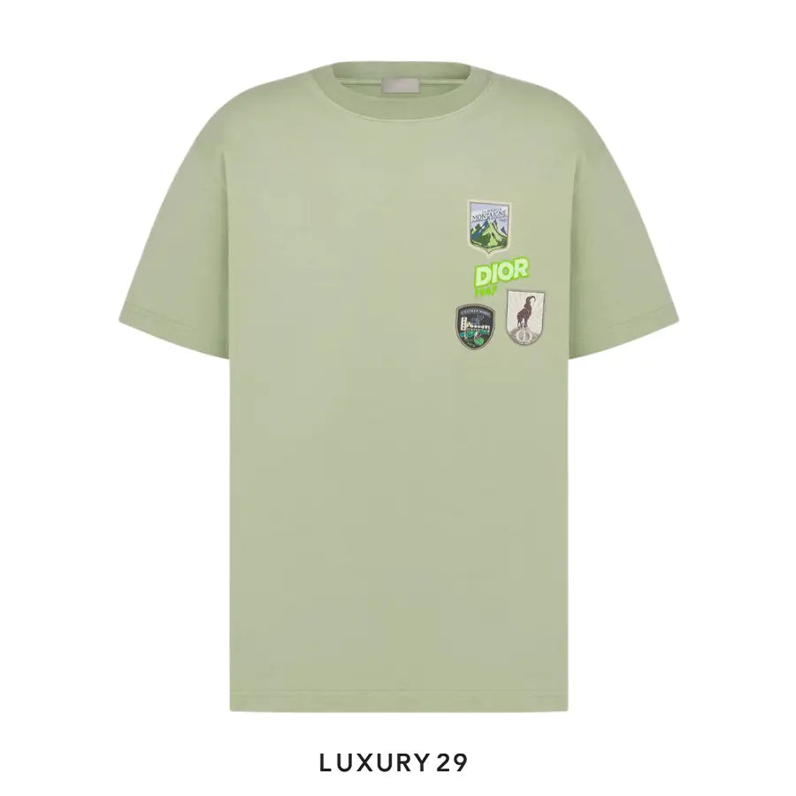 Dior Mountain T-Shirt Relaxed Fit Khaki Cotton Jersey
