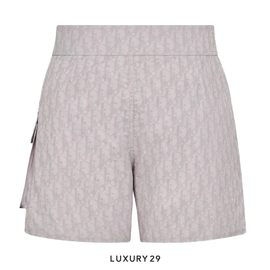 Dior Oblique Swim Shorts Pearl-Colored Technical Fabric DIOR