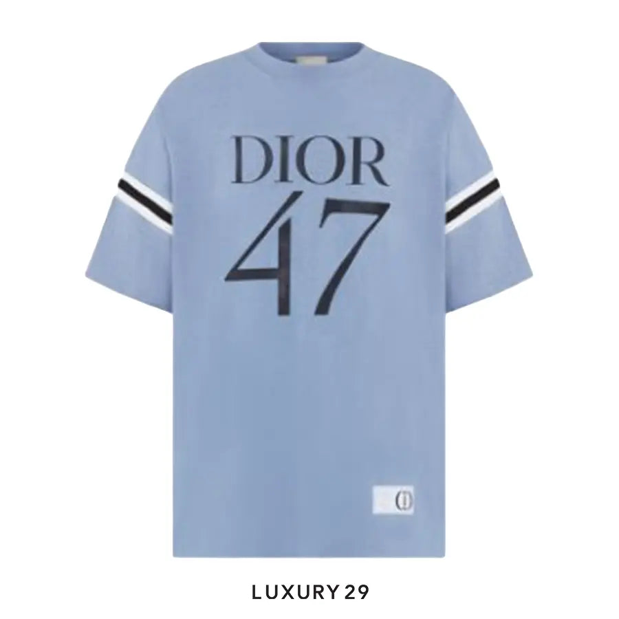 Dior Oversized T-Shirt Navy Blue Slub Cotton Jersey
