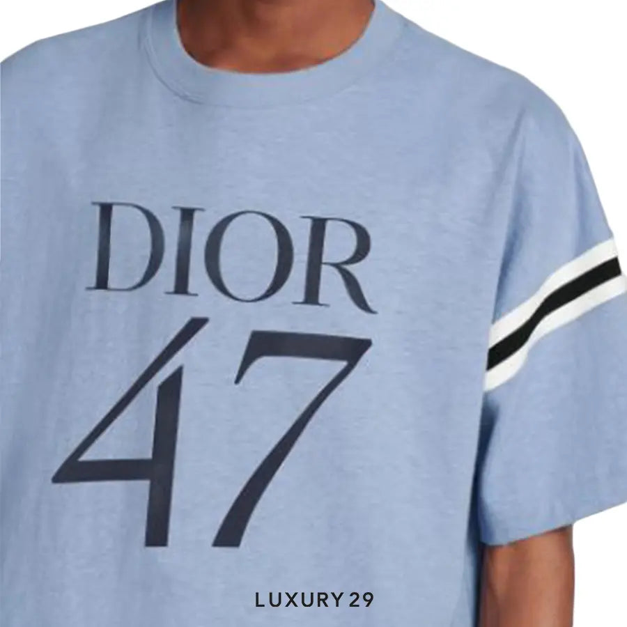 Dior Oversized T-Shirt Navy Blue Slub Cotton Jersey DIOR