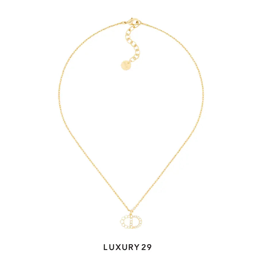 Dior Petit CD Duo Necklace Gold-plated metal, white resin pearls