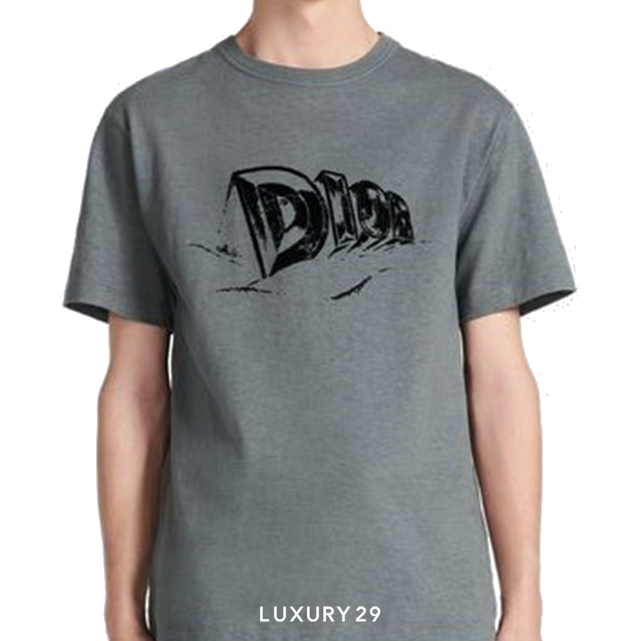 Dior Relaxed-Fit T-Shirt Gray Slub Cotton Jersey DIOR Luxury29