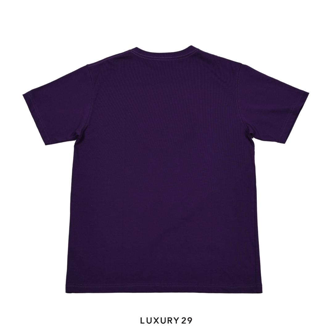 Purple t-shirt on a white background with 'LUXURY 29' branding.