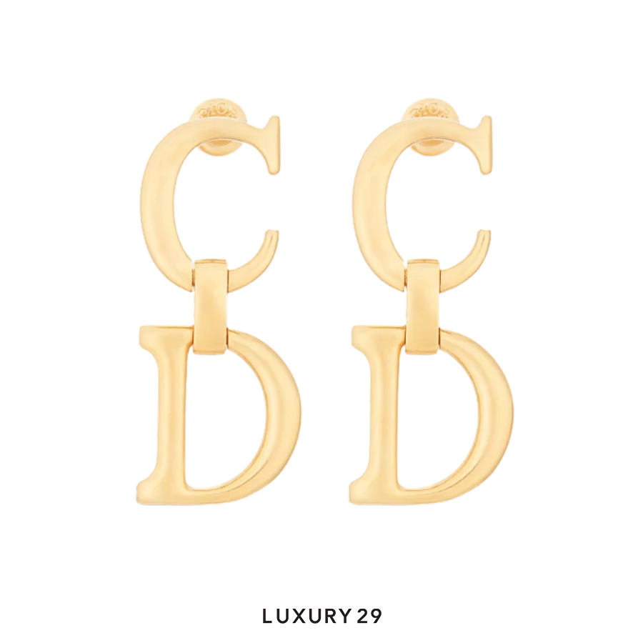 Dior Saddle Earrings Gold-Finish Metal DIOR Luxury29