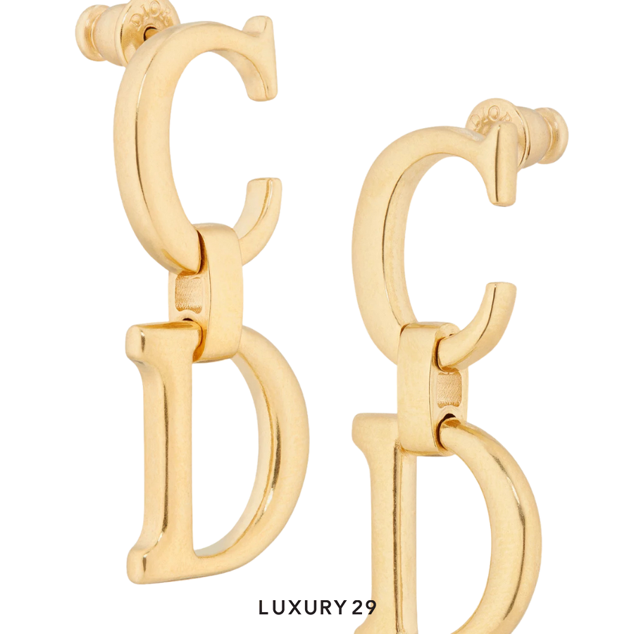 Dior Saddle Earrings Gold-Finish Metal DIOR Luxury29
