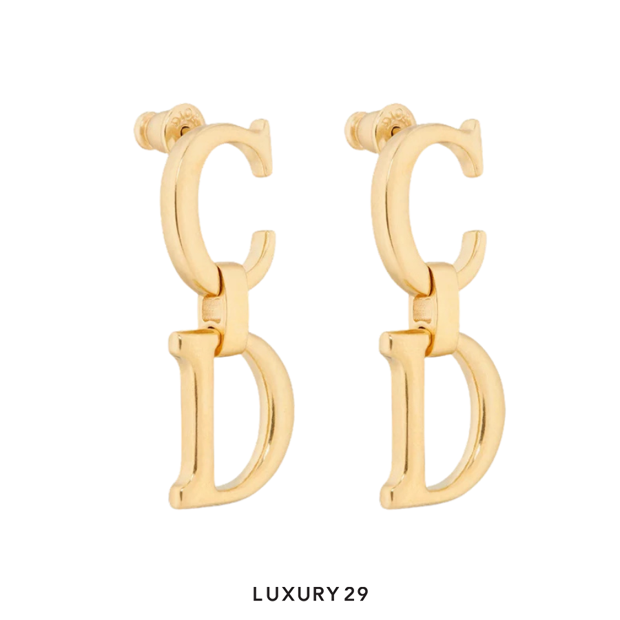 Dior Saddle Earrings Gold-Finish Metal DIOR Luxury29