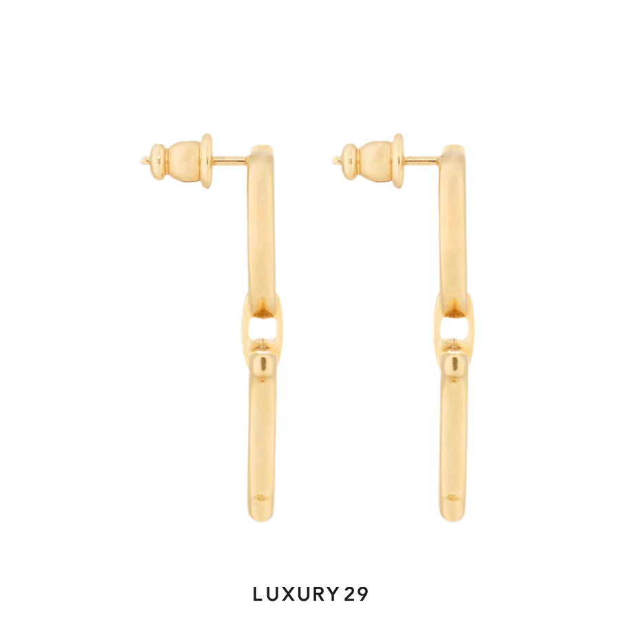 Dior Saddle Earrings Gold-Finish Metal DIOR Luxury29