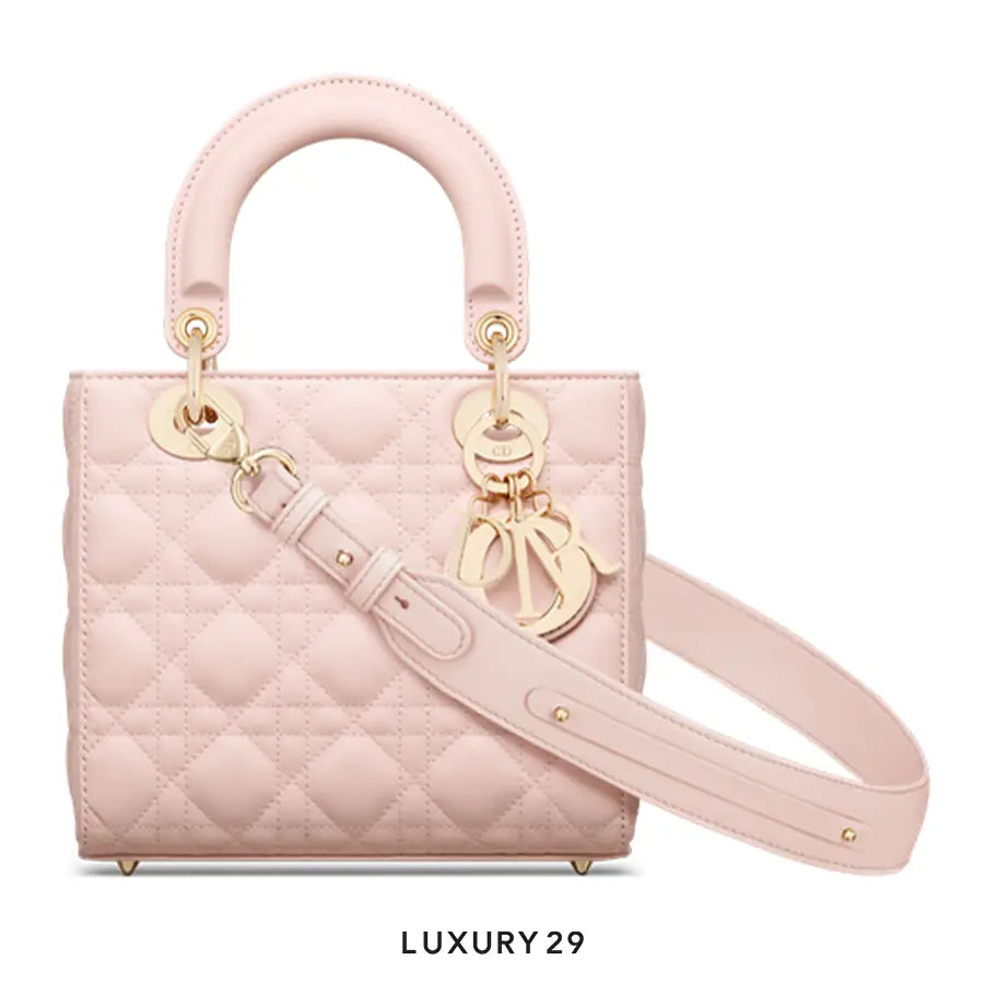 Dior Small Lady Dior My ABCDior Bag Powder Pink Cannage Lambskin