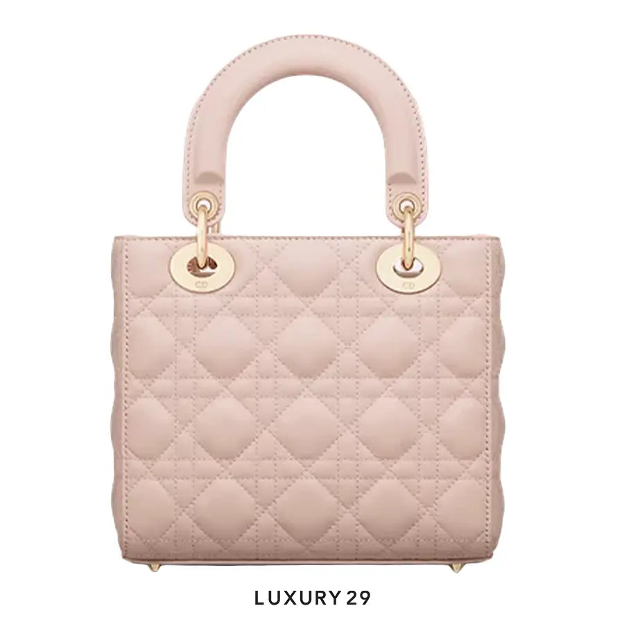 Dior Small Lady Dior My ABCDior Bag Powder Pink Cannage Lambskin DIOR