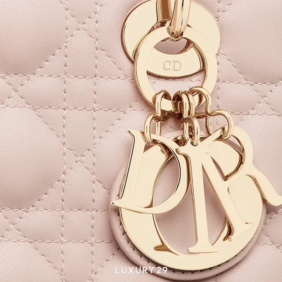 Dior Small Lady Dior My ABCDior Bag Powder Pink Cannage Lambskin DIOR