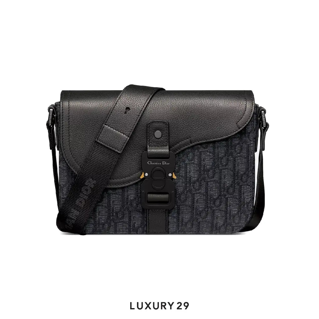 Dior Small Saddle Messenger Bag with Flap Black