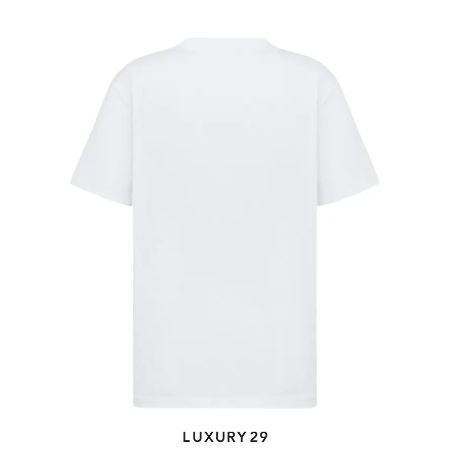 Dior T-Shirt with Christian Dior Paris Tag Relaxed Fit Shiny White Cotton Jersey