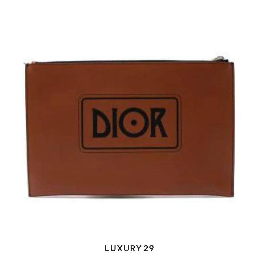 Dior Tan Leather On The Road Painted Clutch Bag