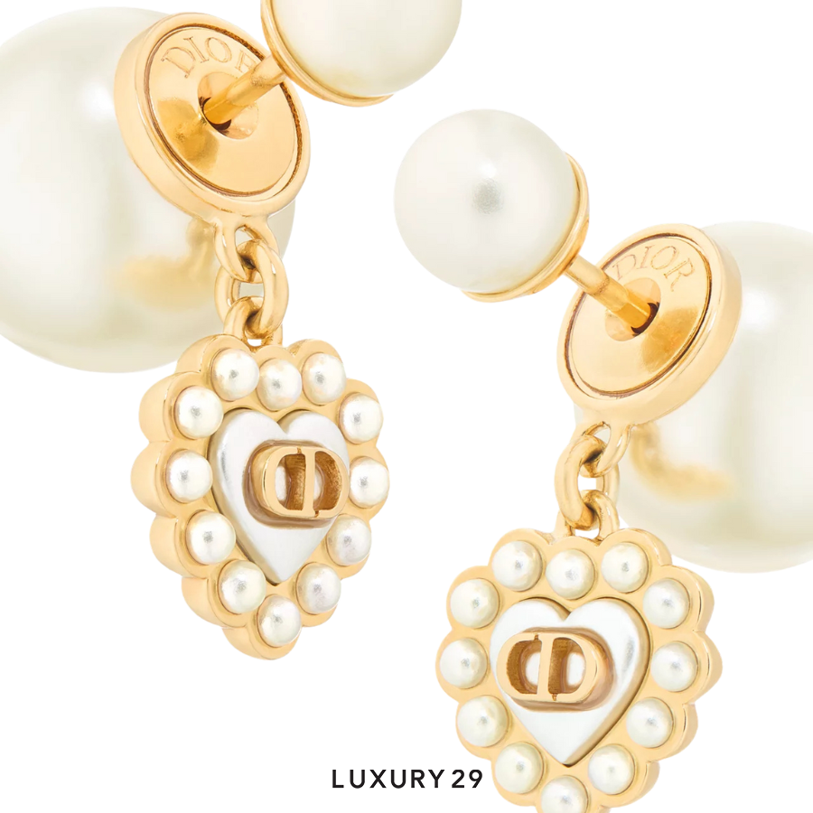 Dior Tribales Earrings Gold-Finish Metal with White Resin Pearls and White Mother-of-Pearl-Effect Glass DIOR Luxury29