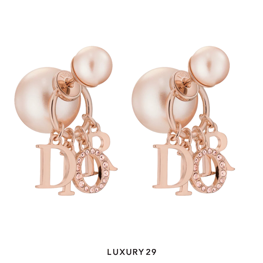Dior Tribales Earrings Pink-Finish Metal with Pink Resin Pearls and Crystals DIOR Luxury29