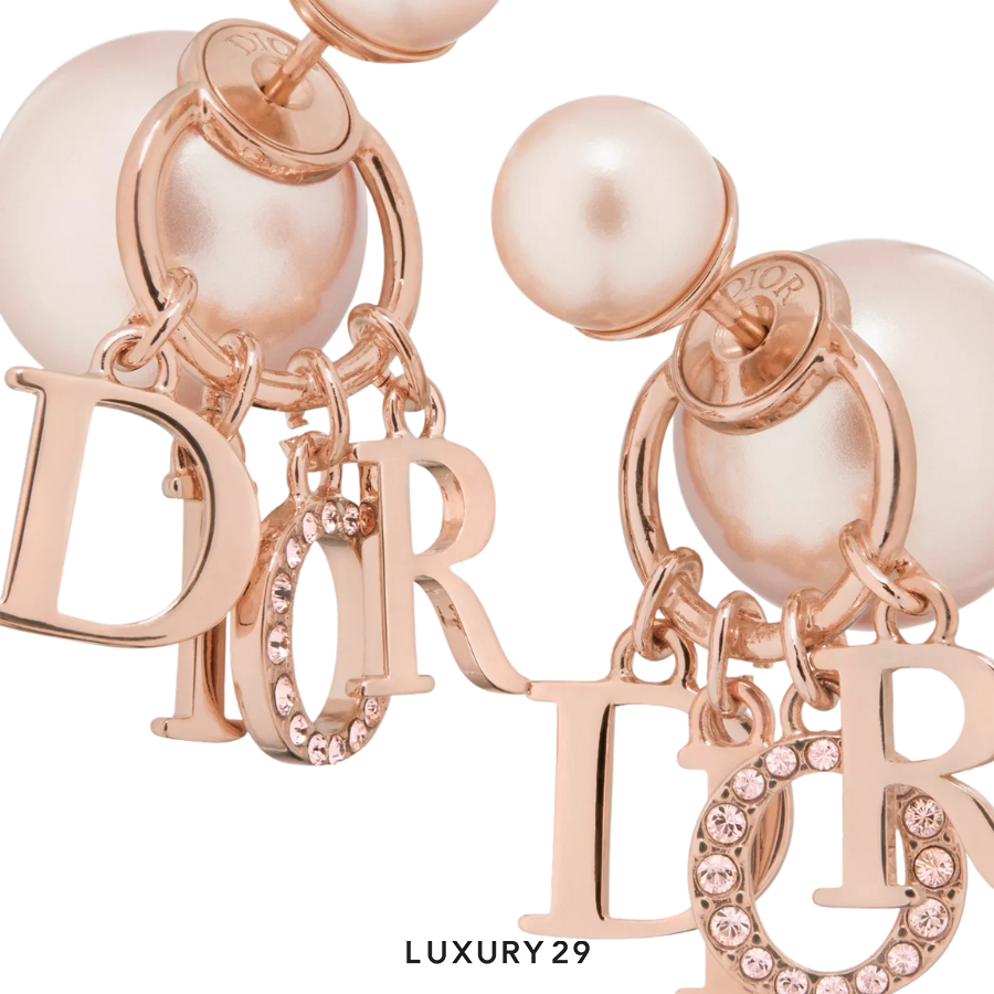 Dior Tribales Earrings Pink-Finish Metal with Pink Resin Pearls and Crystals DIOR Luxury29