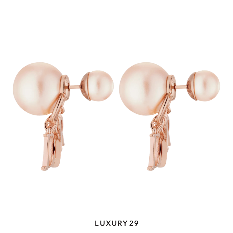 Dior Tribales Earrings Pink-Finish Metal with Pink Resin Pearls and Crystals DIOR Luxury29