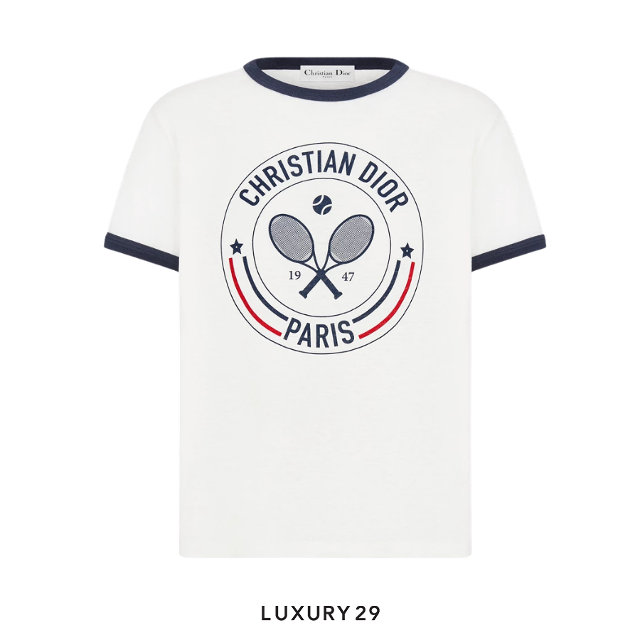Dior Vibe T-shirt White cotton and linen jersey with tricolor signature White DIOR