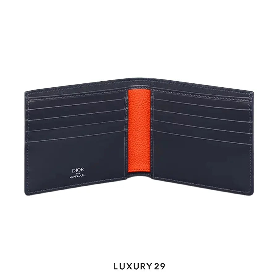 Dior and Kaws Bifold Wallet Red/Navy Blue DIOR