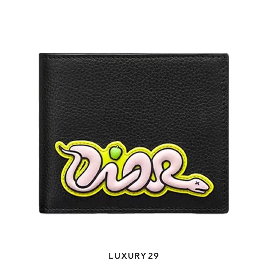 Dior and Kaws Bifold Wallet Yellow/Black