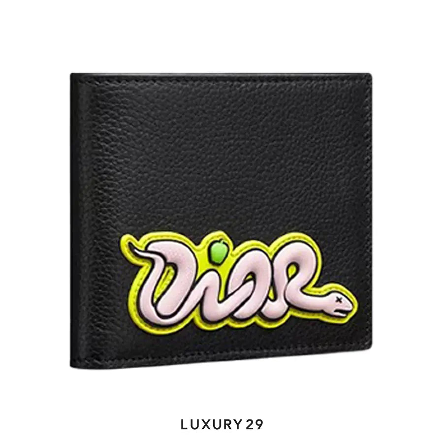 Dior and Kaws Bifold Wallet Yellow/Black DIOR