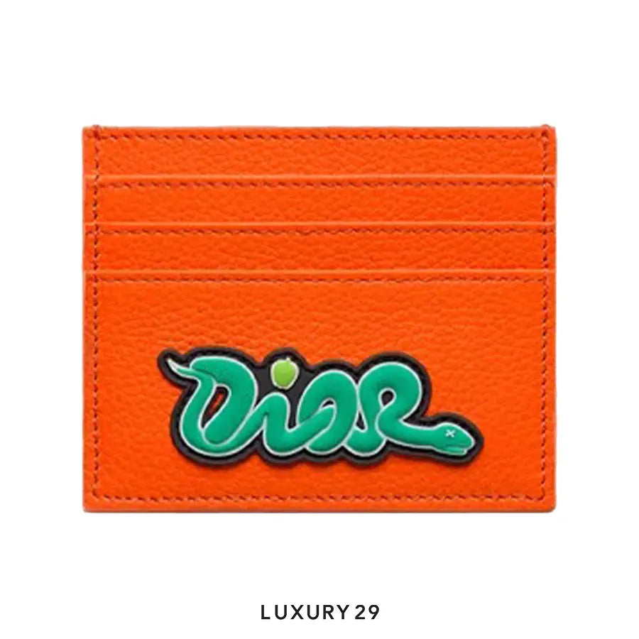 Dior and Kaws Card Holder Green/Red