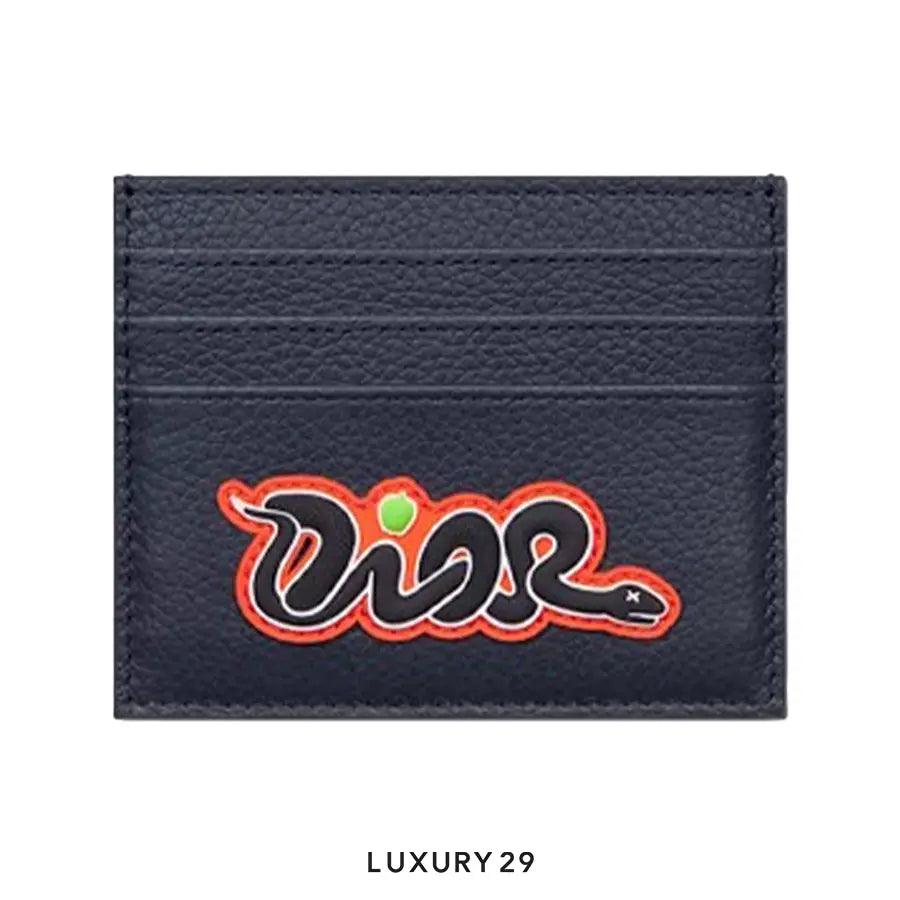 Dior and Kaws Card Holder Red/Navy Blue