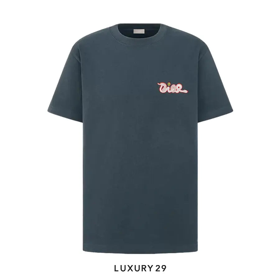 Dior x Kaws Cotton Jersey T-Shirt Blue