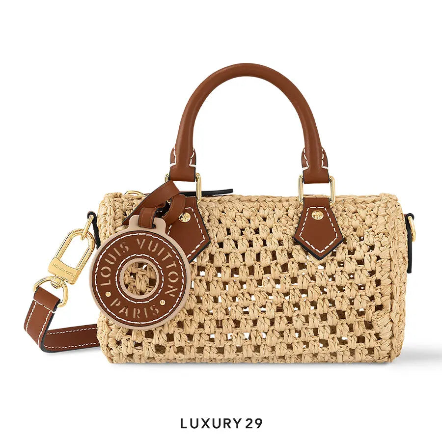 Louis Vuitton LV Nano Speedy bag 100% natural Raffia fiber Beige Natural/Tan