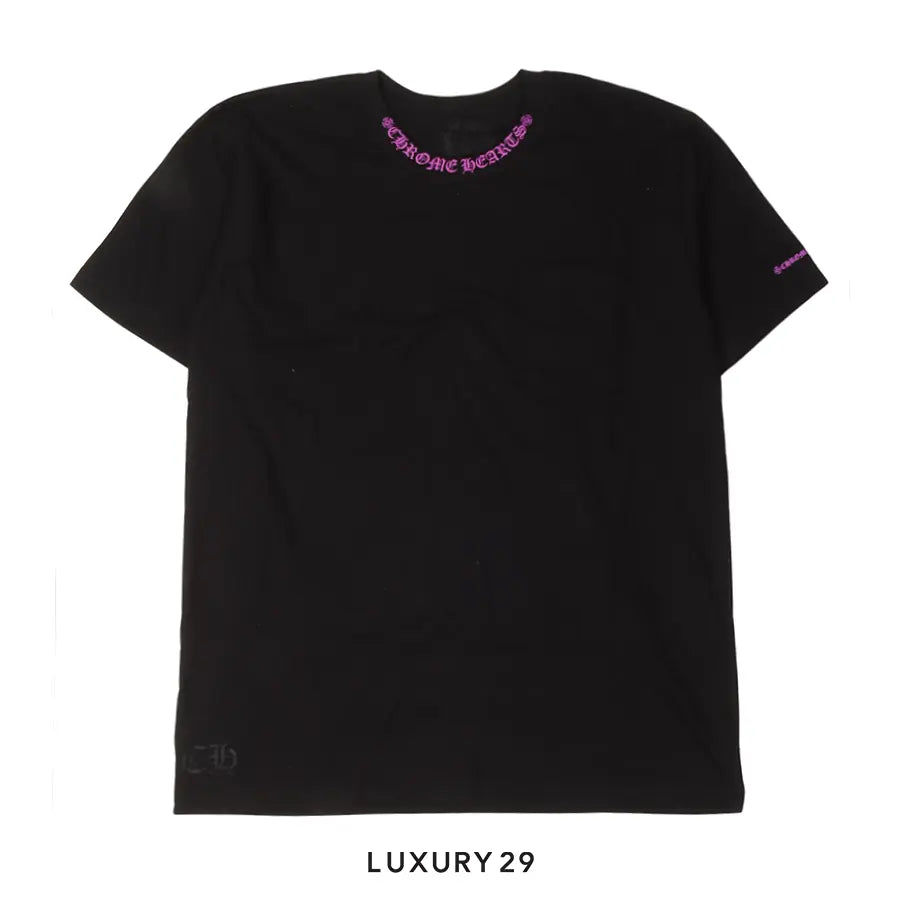 Chrome Hearts Neck Logo T-Shirt Black / Purple