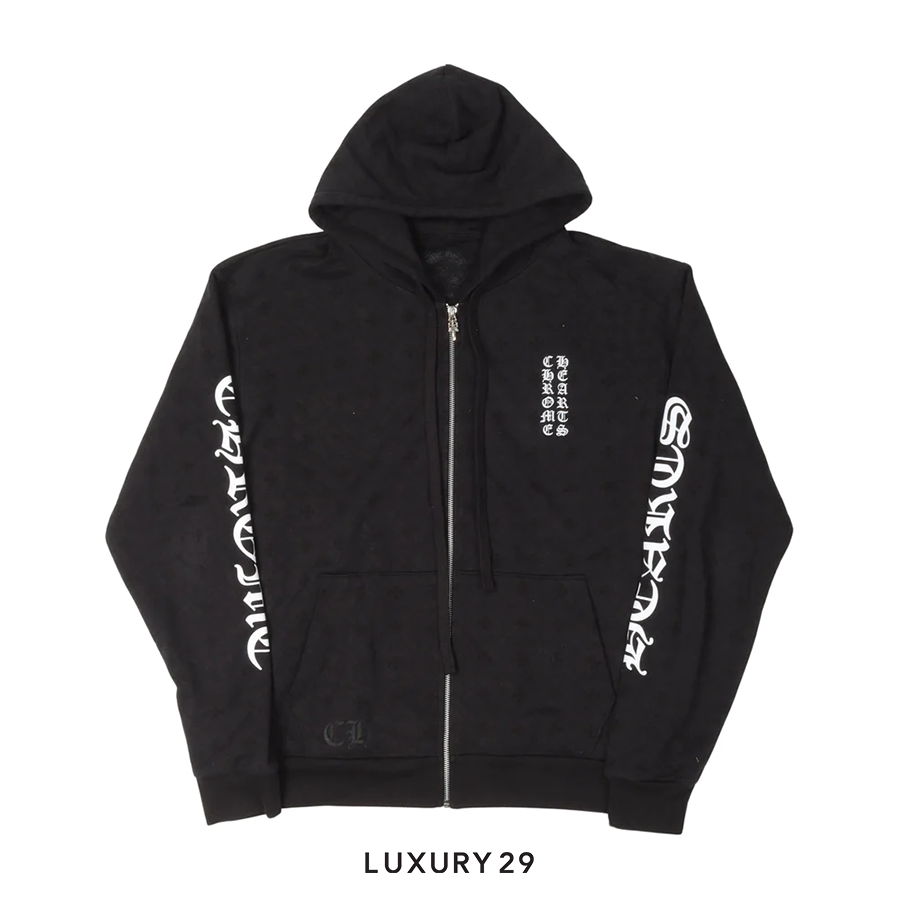 CHROME HEARTS MULTI PRINT ZIP UP HOODIE BLACK
