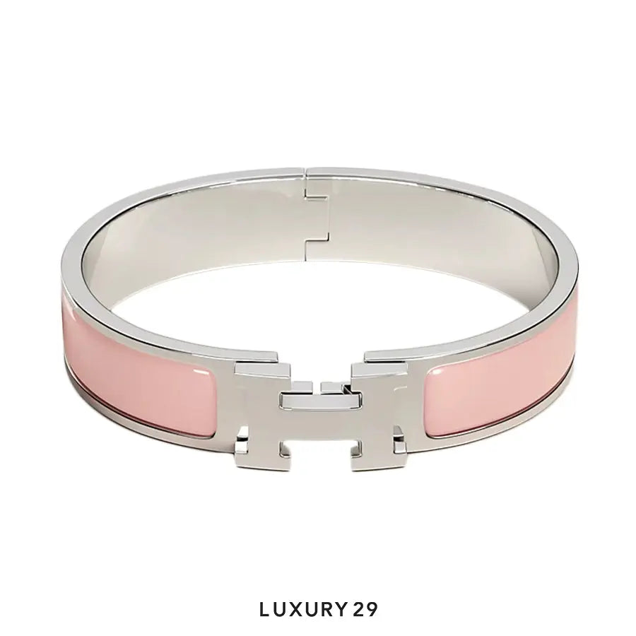 Hermes Clic H Bracelet Silver plated Rose PM Candeur