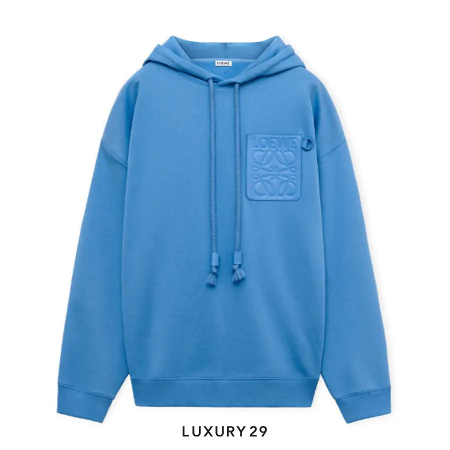 Loewe Relaxed fit hoodie in cotton Riviera Blue