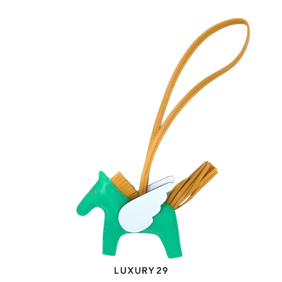 Hermes Rodeo Pegase PM charm Menthe / Sesame / Bleu Brume