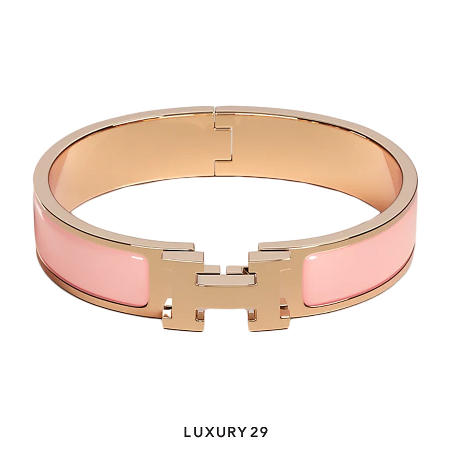 Hermes Clic H bracelet gold plated Rose Candeur