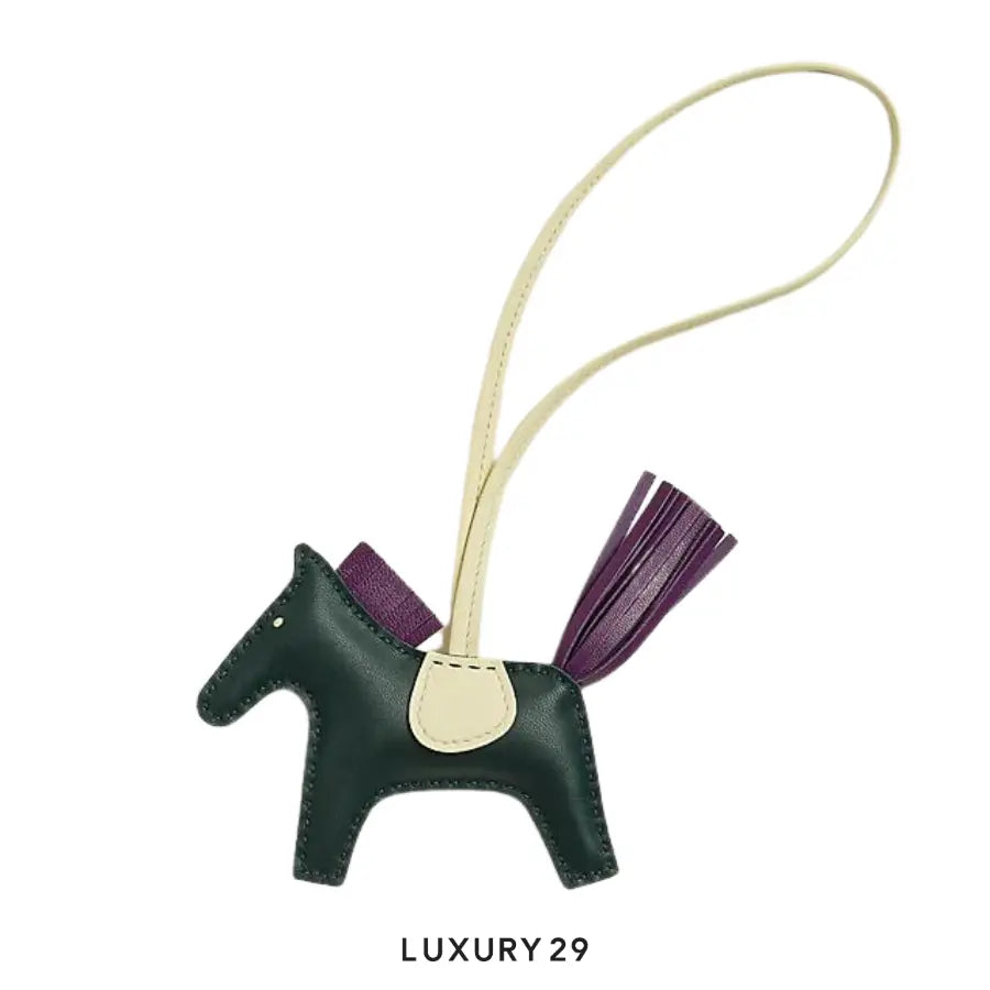 Hermes Rodeo PM charm Vert Cypres / Violet / Jaune Milton