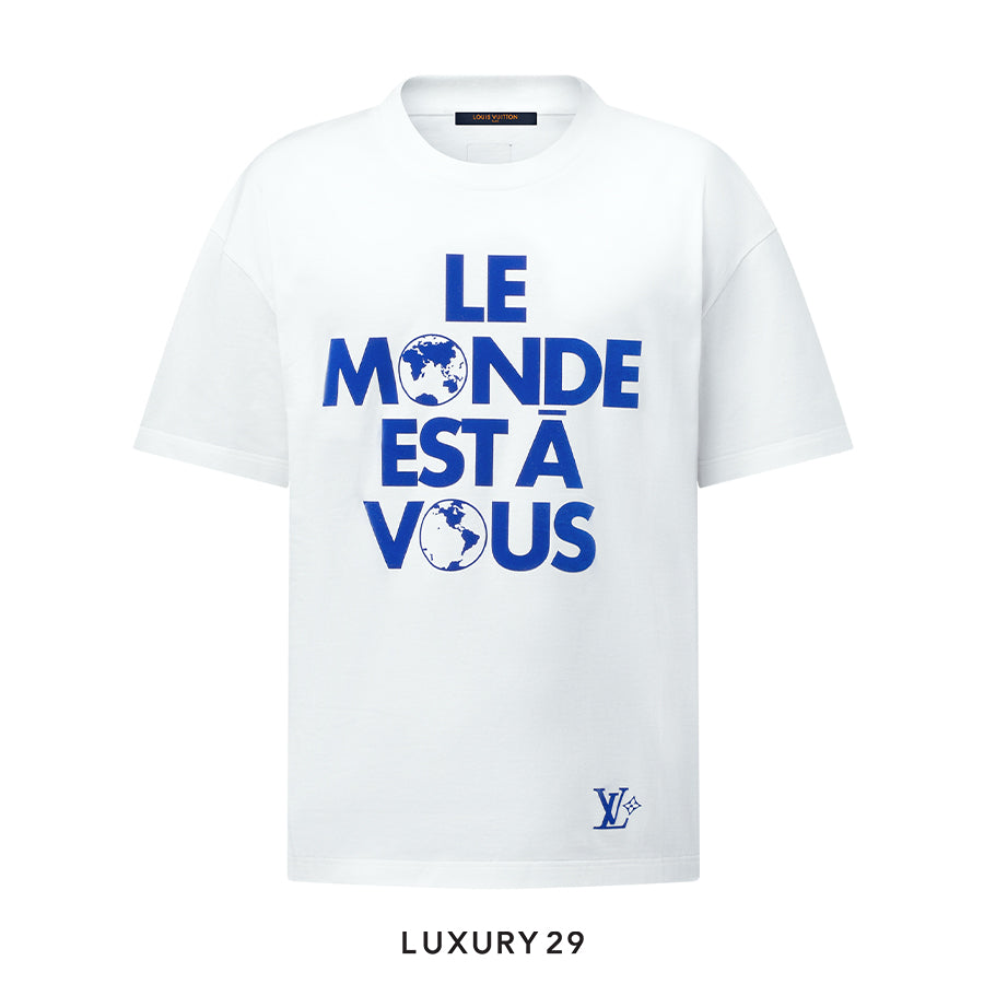 Louis Vuitton LV Graphic Cotton T-Shirt Milk White