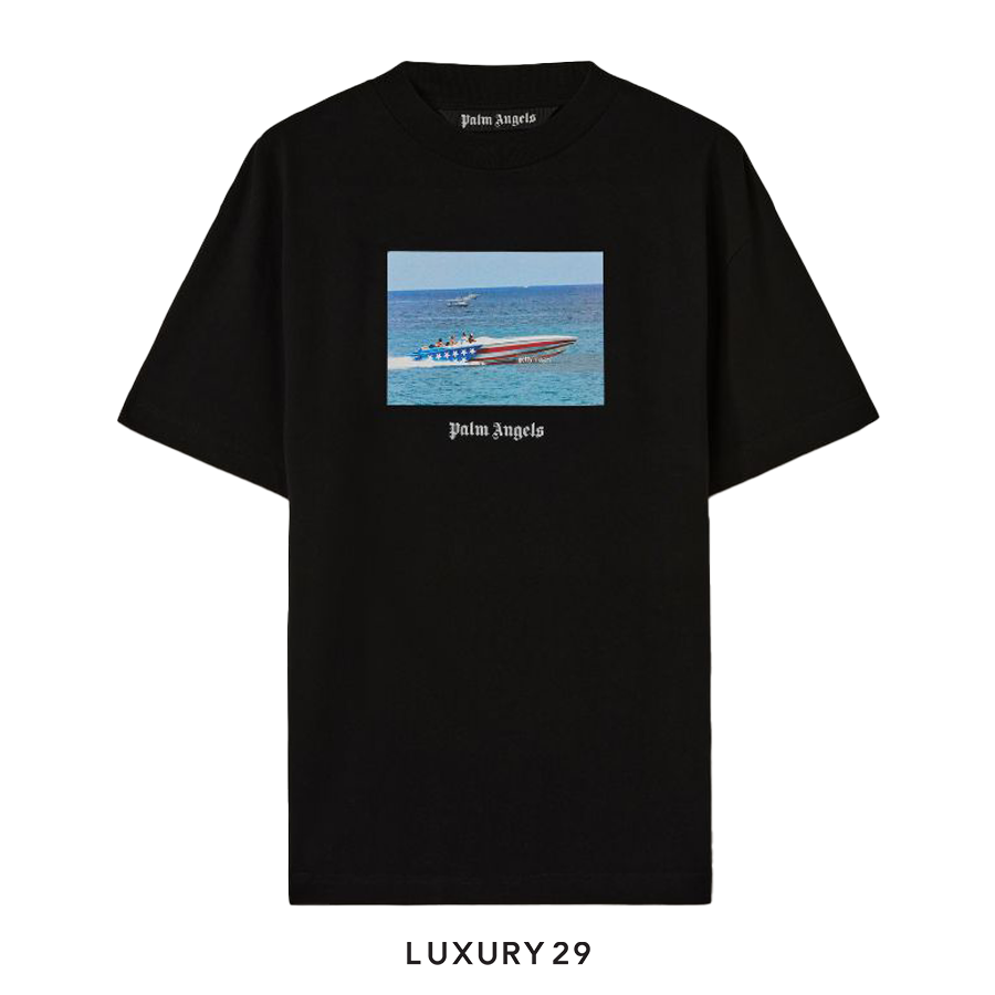 Palm Angels Getty Speedboat Classic Tee Black/White