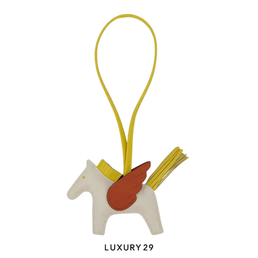 Hermes Rodeo Pegase PM charm Craie / Jaune De Naples / Cuivre