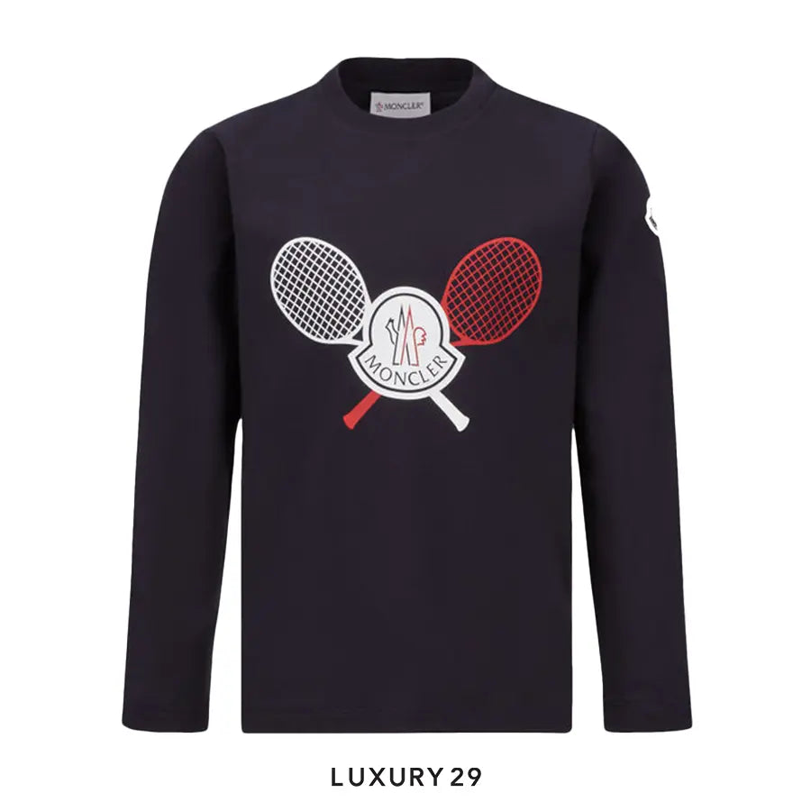 Kid Moncler Tennis Logo Long Sleeve T-Shirt
