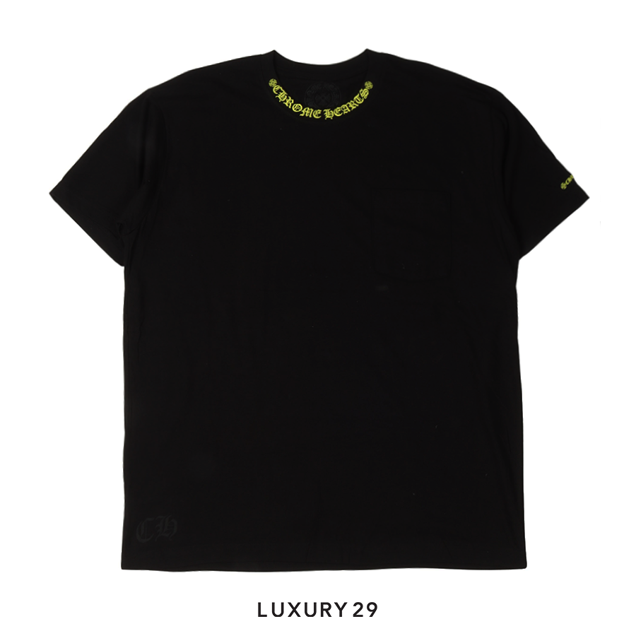 Chrome Hearts Neck Logo T-Shirt Black / Yellow