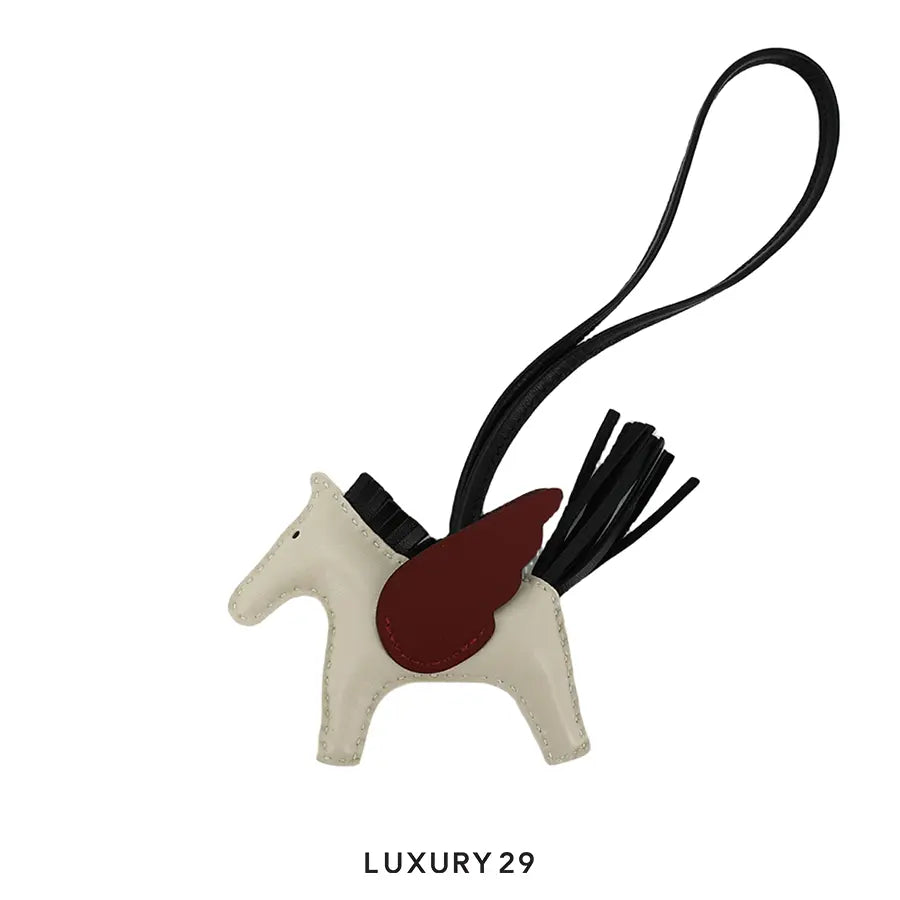 Hermes Rodeo Pegase PM charm Craie / Noir / Rouge H