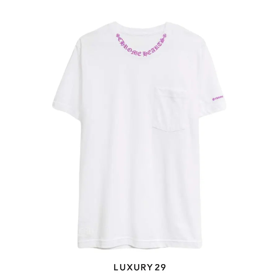 Chrome Hearts Neck Logo T-Shirt White / Purple