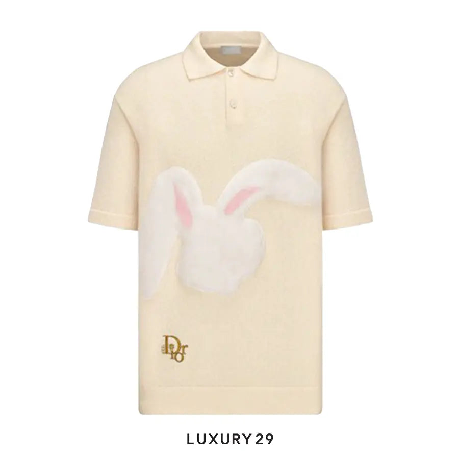 Dior by ERL Polo Shirt Beige Cotton-Blend Jersey