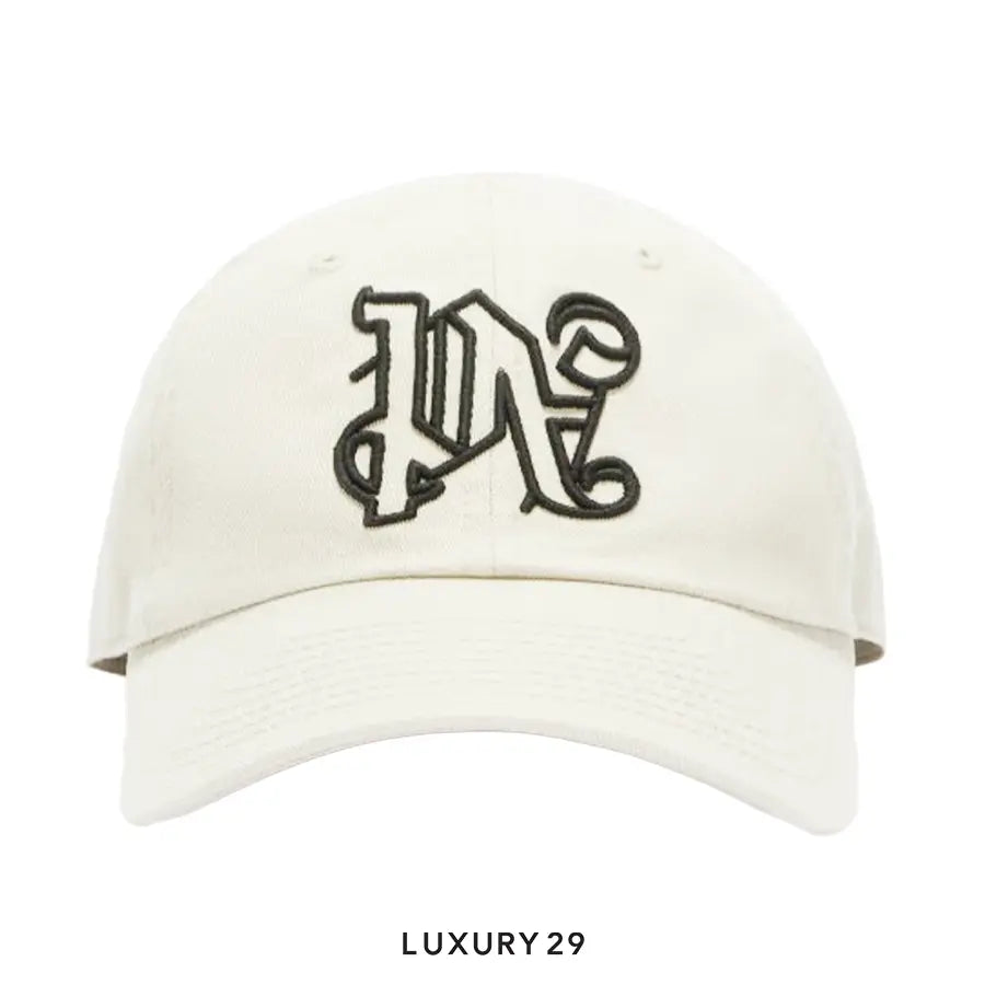 Palm Angels Monogram Cap cream white