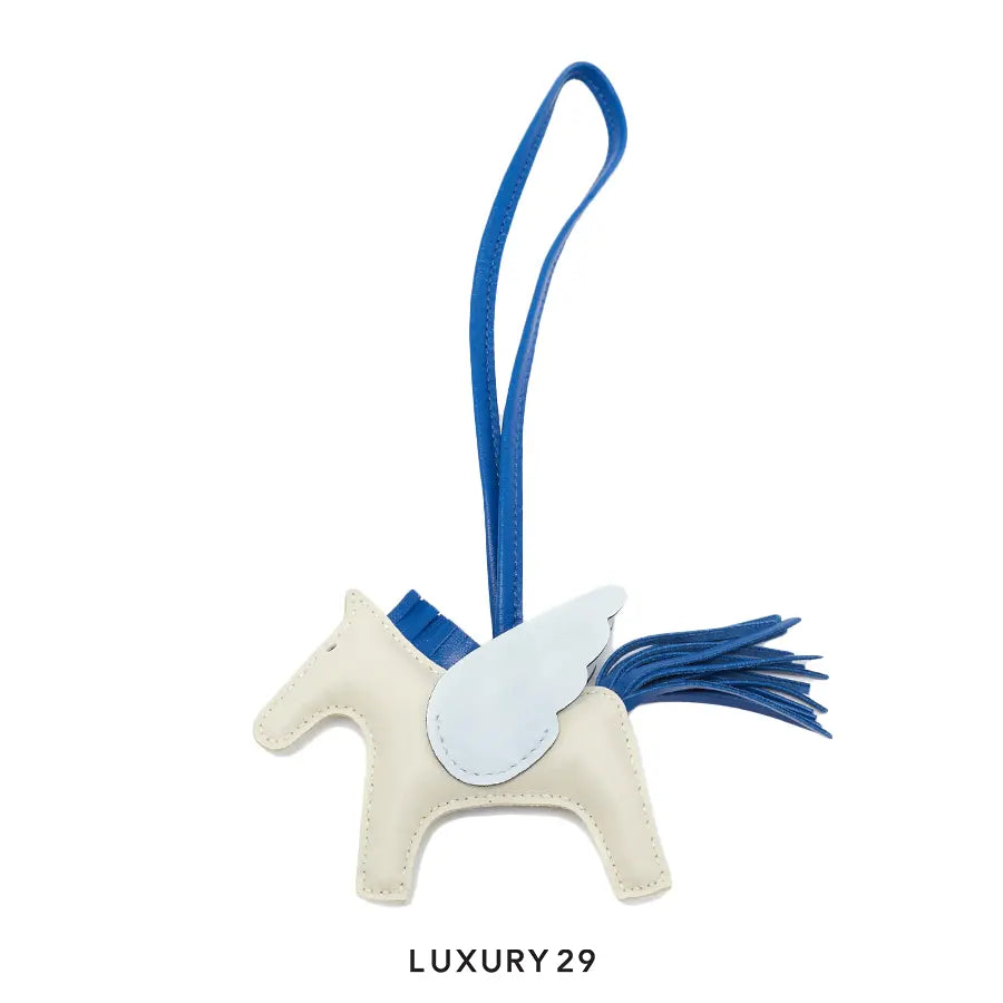 Hermes Rodeo Pegase PM charm craie / bleu de France / bleu brume