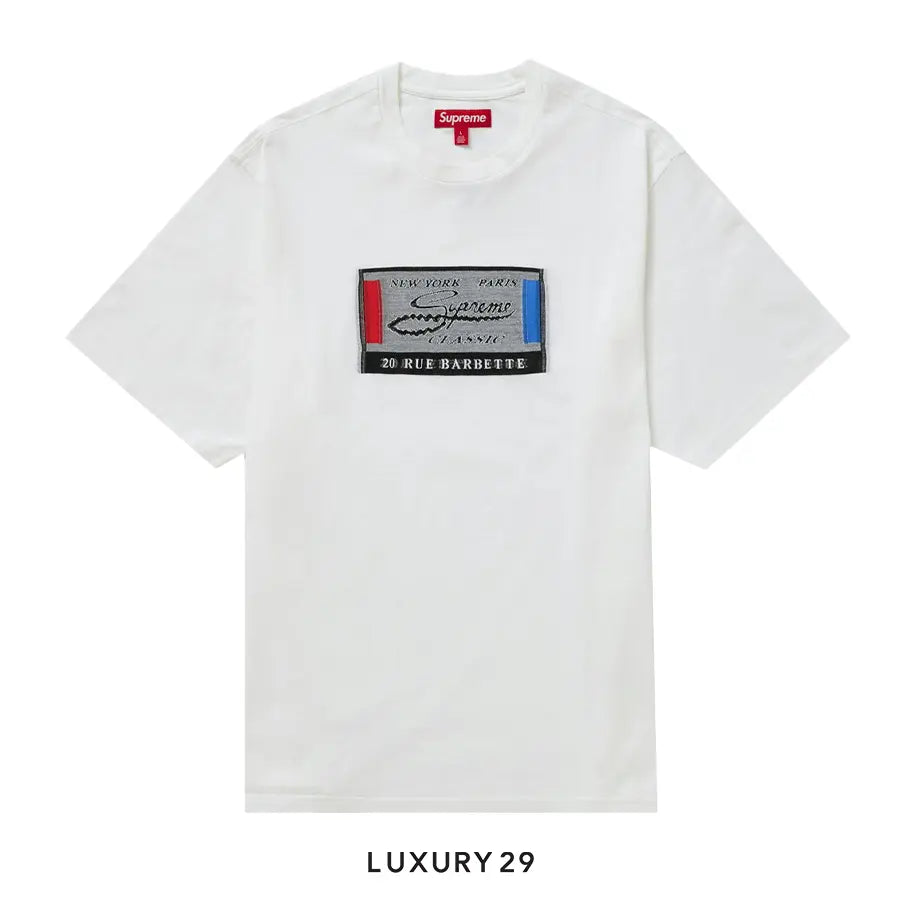 Supreme Intarsia Label Short-Sleeve Top 'White' SUPREME