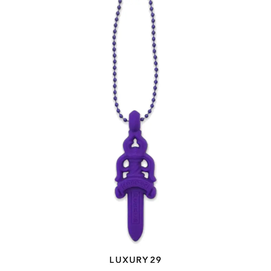 Chrome Hearts Silicone Dagger Necklace Purple