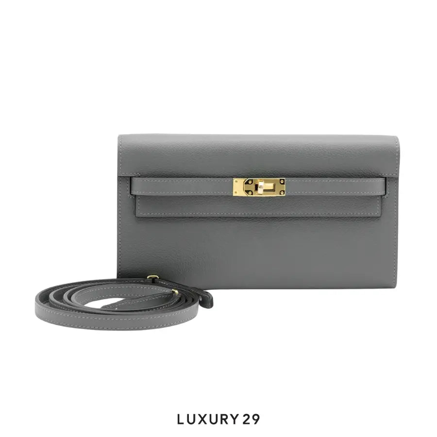 Hermes Kelly Classique To Go Wallet Gris Meyer