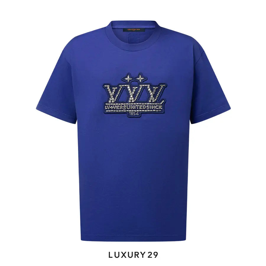 Louis Vuitton LV Embellished Cotton T-Shirt Clematis Blue